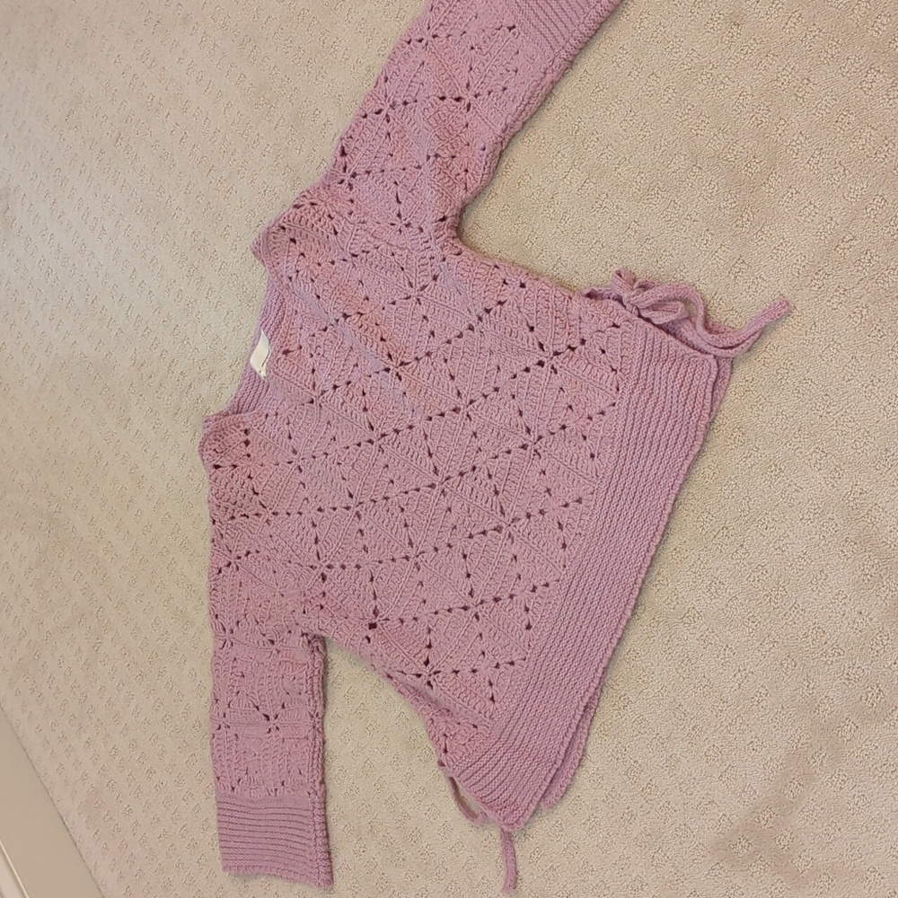 Anthropologie Kora Crochet Pullover Sweater